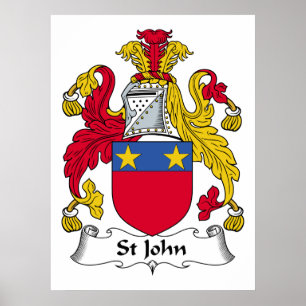 St John Family Crest Poster