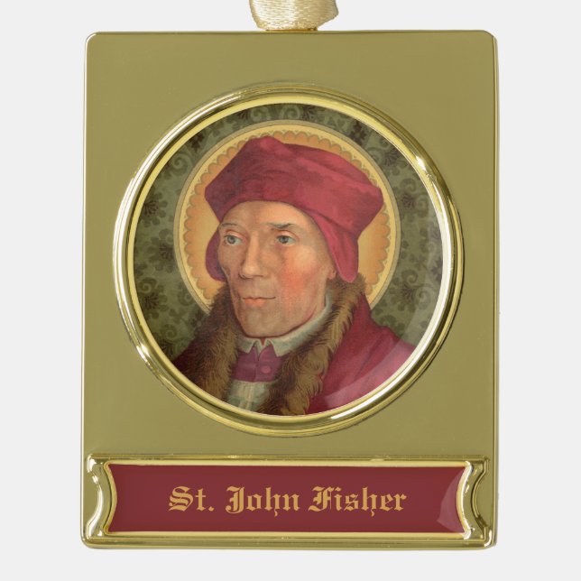 St. John Fisher (SAU 025) Gold Plated Banner Ornament (Front)