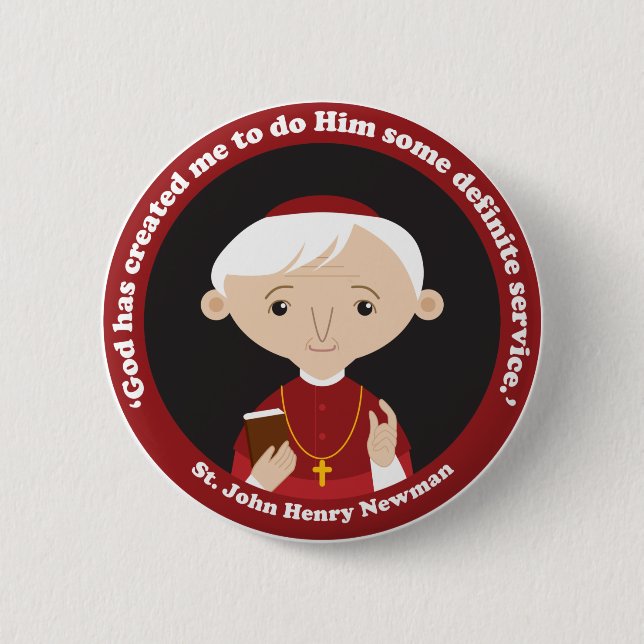 St. John Henry Newman 6 Cm Round Badge (Front)
