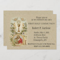 St. John Jesus First Holy Communion Invitations