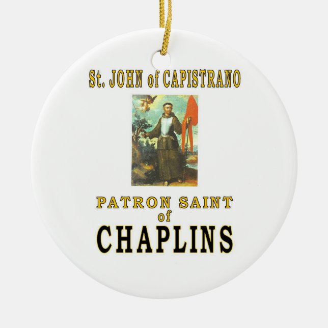 ST JOHN of CAPISTRANO Ceramic Tree Decoration (Front)