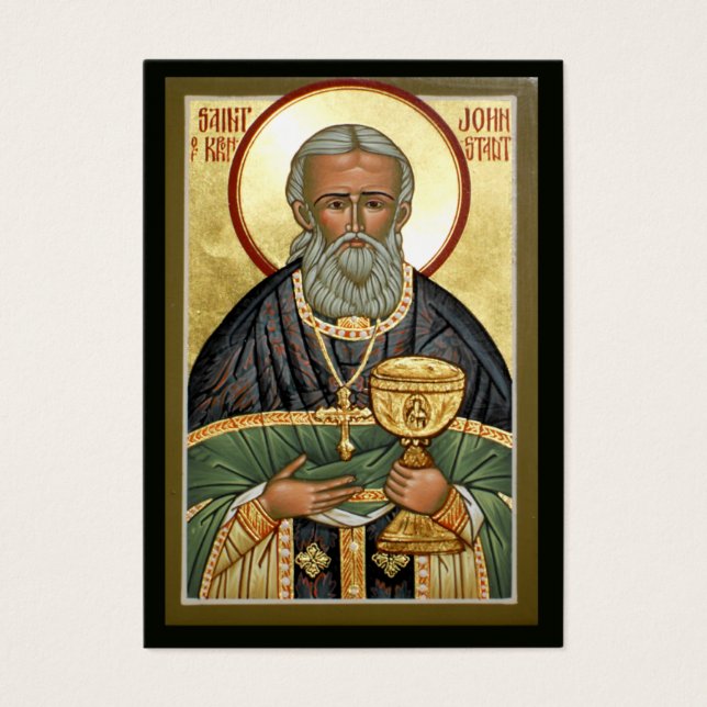 St. John of Kronstadt Mini Prayer Card (Front)