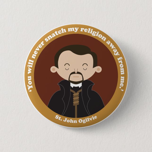 St. John Ogilvie 6 Cm Round Badge (Front)