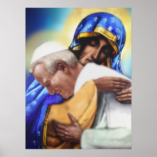 ST JOHN PAUL II AND OUR LADY. POSTER (Front)