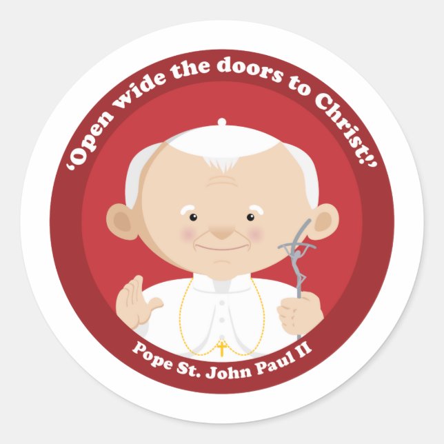 St John Paul II Classic Round Sticker (Front)