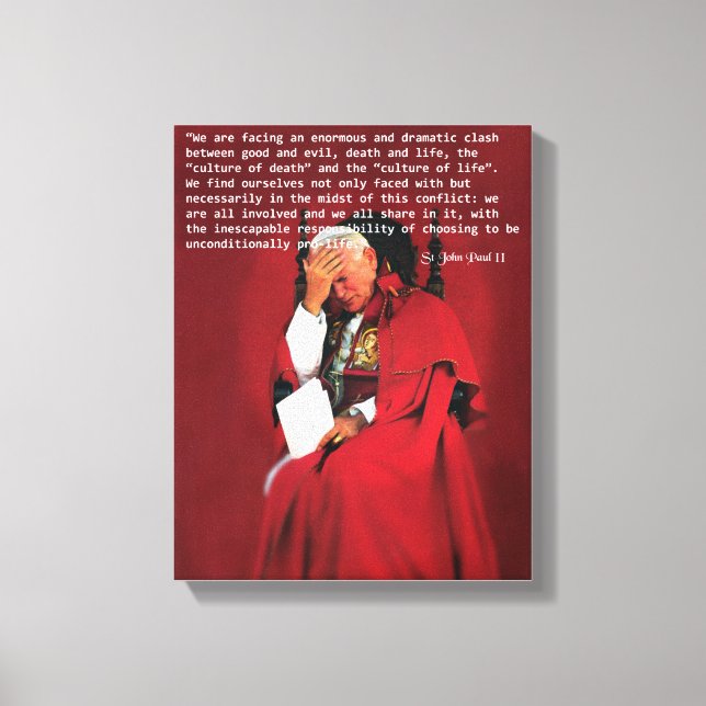 St John Paul II on Life. Canvas Print (Front)