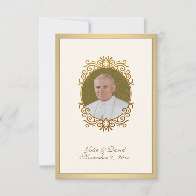 St. John Paul II Wedding Favour Holy Cards  (Front)