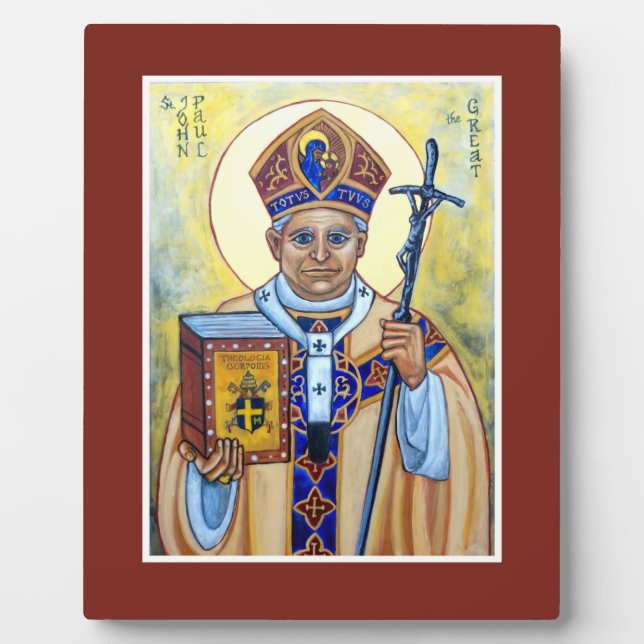 St. John Paul the Great (Pope JP2) Icon Plaque (Front)