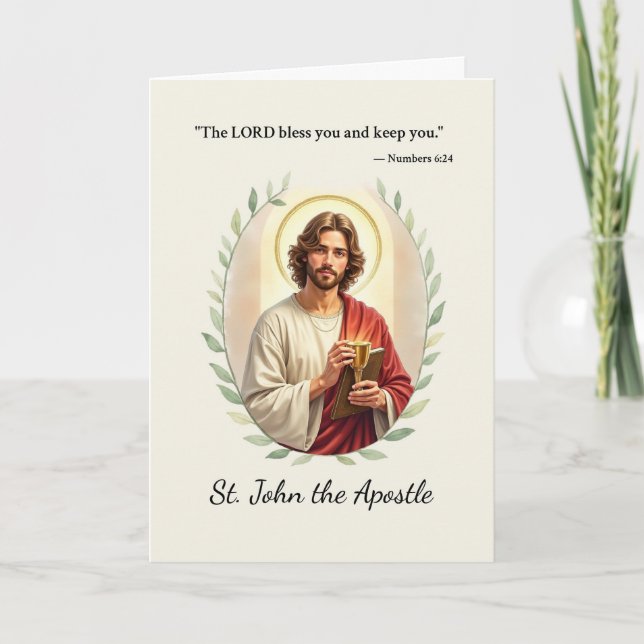 St John the Apostle God's Peace and Blessings Card (Front)