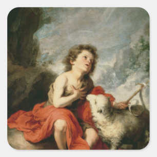 St. John the Baptist as a Child, c.1665 Square Sticker