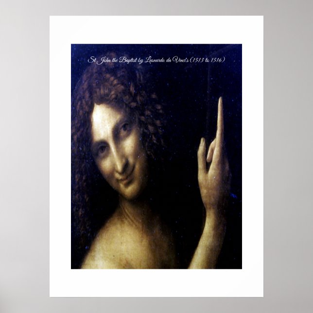St John the Baptist by Leonardo da Vinci's Poster (Front)