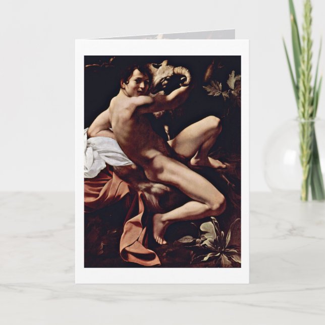 St. John The Baptist By Michelangelo Da Caravaggio Card (Front)