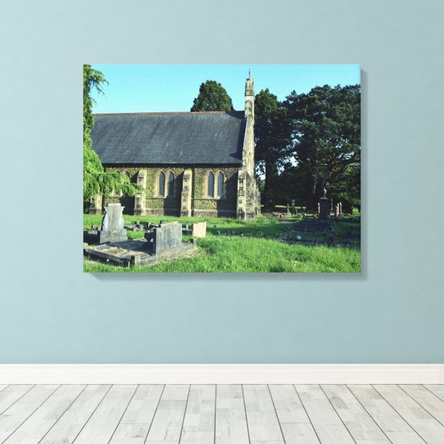St John the Baptist Church, Rogerstone Canvas Print (Insitu(Wood Floor))
