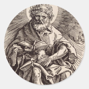 St. John the Baptist Holding the Lamb  Classic Round Sticker