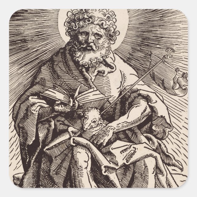 St. John the Baptist Holding the Lamb  Square Sticker (Front)