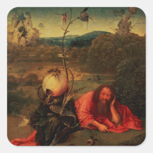 St. John the Baptist in Meditation Square Sticker