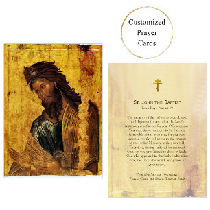St. John the Baptist Orthodox Prayer Card