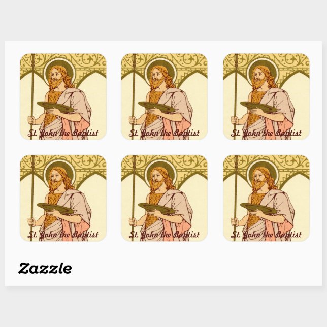 St. John the Baptist (RLS 06) Square Sticker (Sheet)