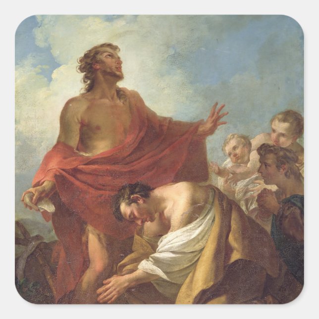 St. John the Baptist Square Sticker (Front)
