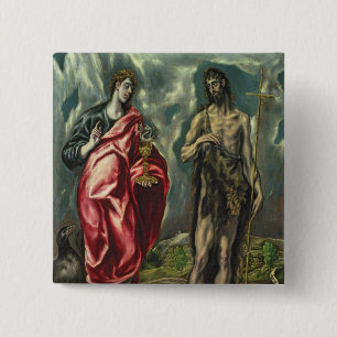 St John the Evangelist and St. John the Baptist 15 Cm Square Badge