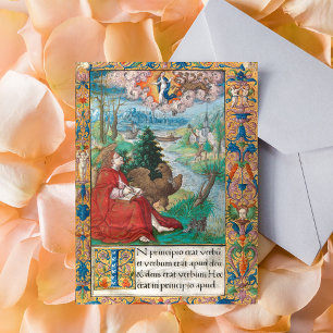 St John the Evangelist Bible Mediaeval Manuscript Postcard