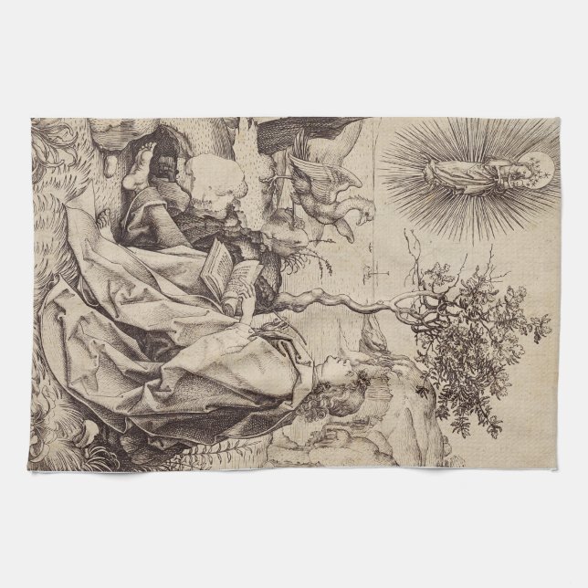 St John the Evangelist on Patmos Tea Towel (Horizontal)