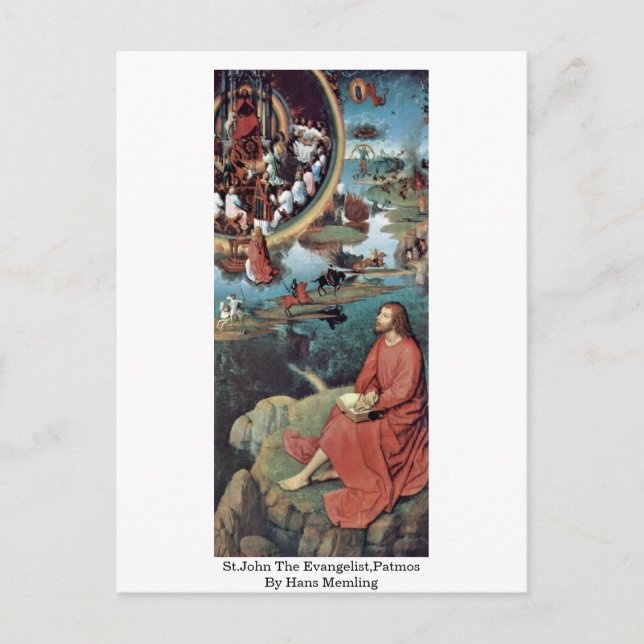 St.John The Evangelist,Patmos By Hans Memling Postcard (Front)