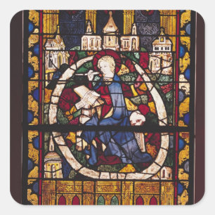 St. John the Evangelist writing the Apocalypse Square Sticker