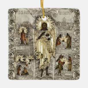 St. John the Forerunner, Angel of the Desert Icon  Ceramic Ornament