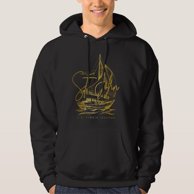 St. John US Virgin Islands Sailing Nautical USVI S Hoodie (Front)