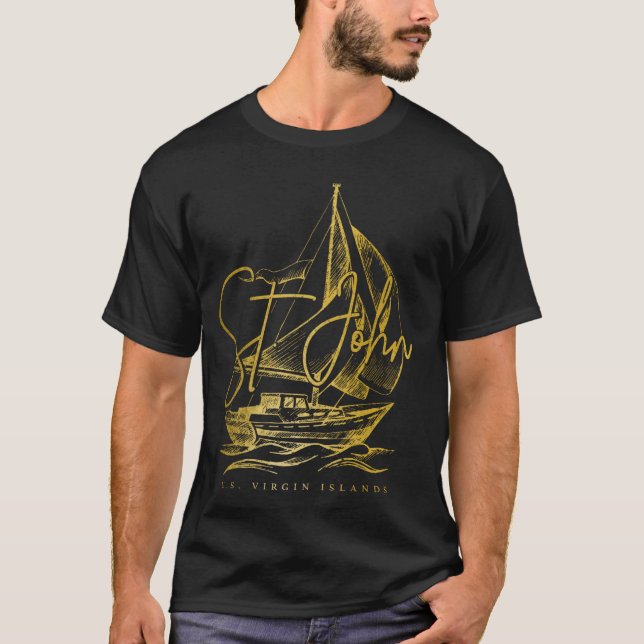 St. John US Virgin Islands Sailing Nautical USVI S T-Shirt (Front)
