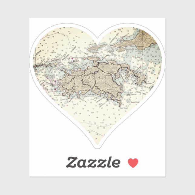 St John US Virgin Islands Vintage Map (Sheet)