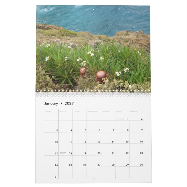 St John, USVI Calendar (Jan 2027)
