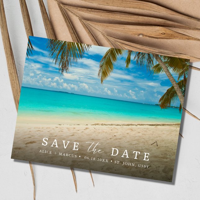 St. John USVI Destination Wedding Save the Date Announcement Postcard (St. John USVI Destination Wedding Save the Date )