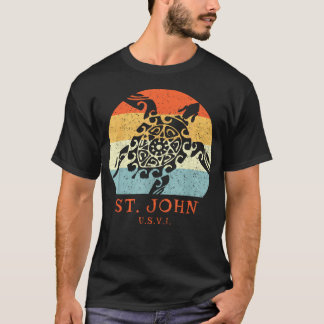 St John Usvi Vintage Retro Tribal Turtle T-Shirt