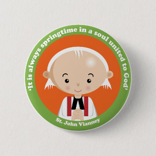 St. John Vianney 6 Cm Round Badge