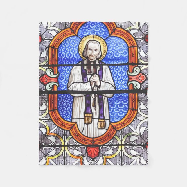 St. John Vianney Patron Saint of Parish Priests Fleece Blanket (Front)