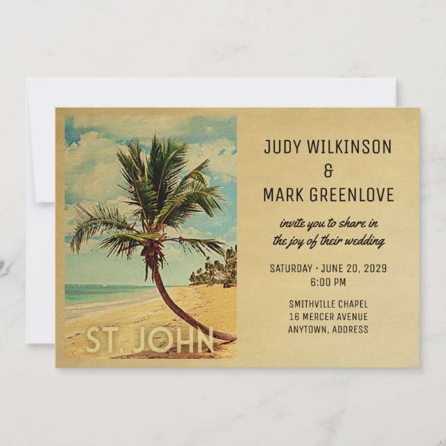 St John Wedding Invitation Virgin Islands (Front)