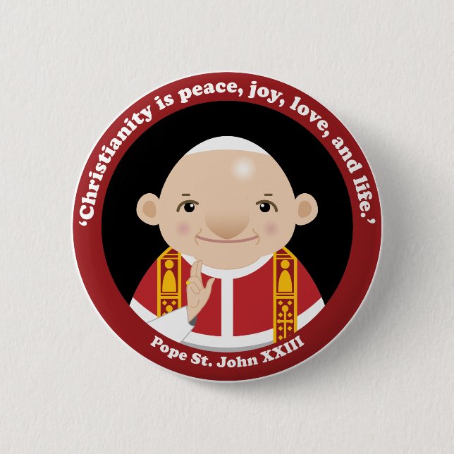 St. John XXIII 6 Cm Round Badge (Front)