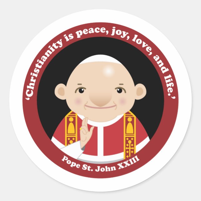 St. John XXIII Classic Round Sticker (Front)
