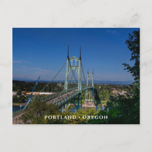 St Johns Bridge  Portland Oregon Postcard