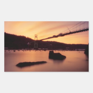 St Johns Bridge Sunset Rectangular Sticker