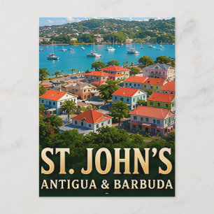 St. John's Caribbean Harbour and Island Charm Postcard