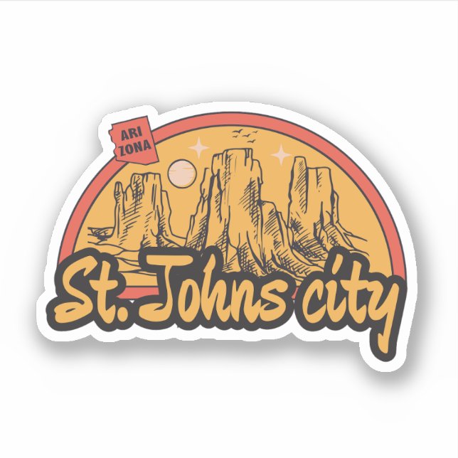 St. Johns city, Arizona  Sticker (Front)