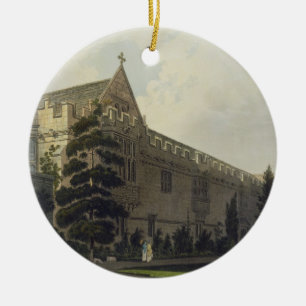 St. John's College seen from the garden, illustrat Ceramic Tree Decoration