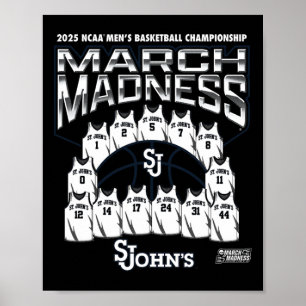 St. John's March Madness 2025 Men's Sketll Nil  Poster