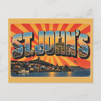 St. John's NL Harbour Signal Hill Ocean Art Postcard