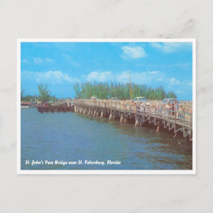 St. John's Pass Bridge, Florida vintage Postcard