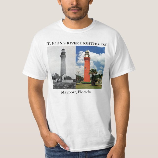 St John's River Lighthouse, Mayport Florida T-Shirt (Front)