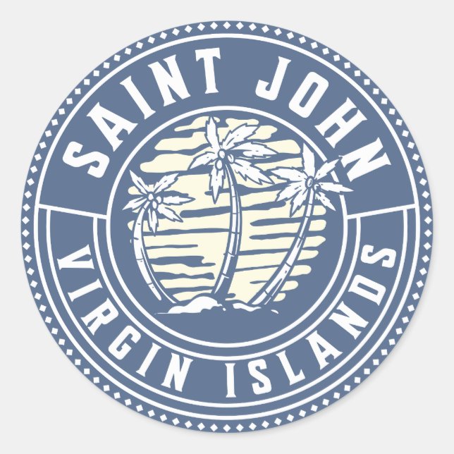St Johns U.S. Virgin Islands Vacation Souvenir Classic Round Sticker (Front)